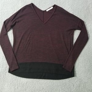Rag & Bone/JEAN Plum V-Neck Oversize Sweater